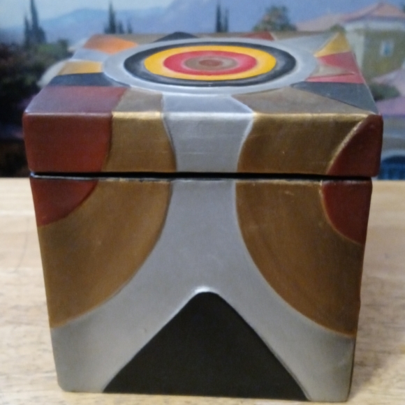 ⛺Vintage Ceramic Mexican Native Trinket Box,Handmade Folk art,Made in Mexico🏤 - Picture 9 of 16